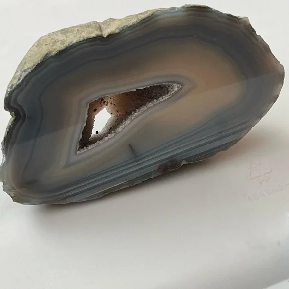 Natural Banded Agate Geode Slice - Picture 2 of 15